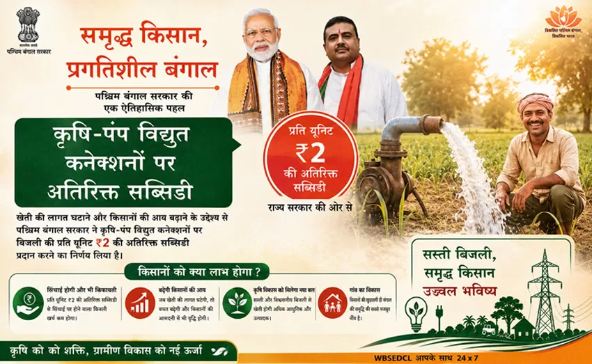 पश्चिम बंगाल कृषि-पंप बिजली सब्सिडी 2026